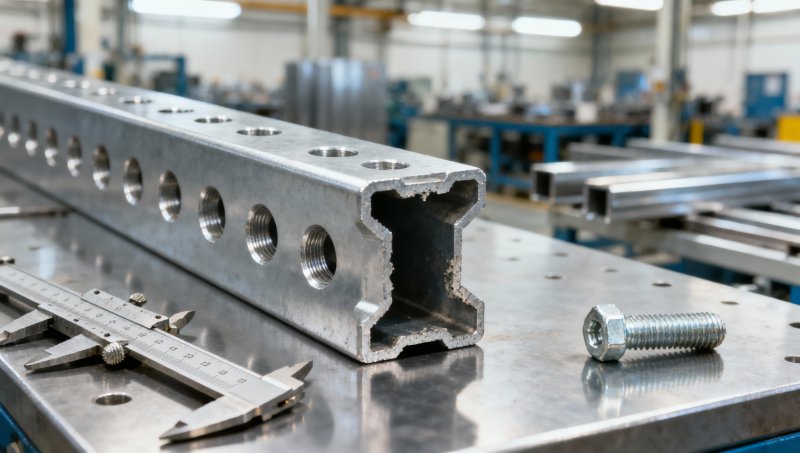 What causes bolt holes to elongate in perforated steel angles?