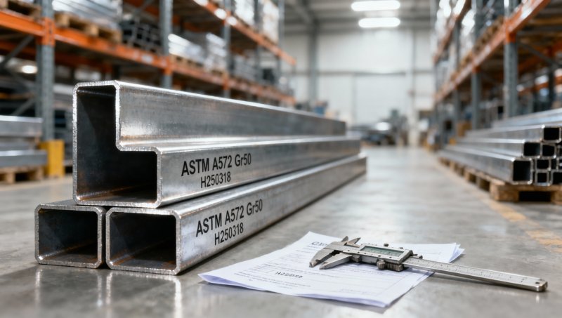 What to check on a mill report for ASTM A572 structural steel angle