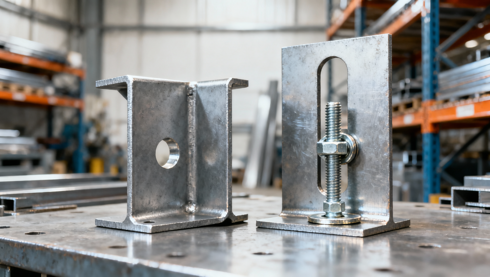 Round or slotted holes in steel angles for adjustable connections?