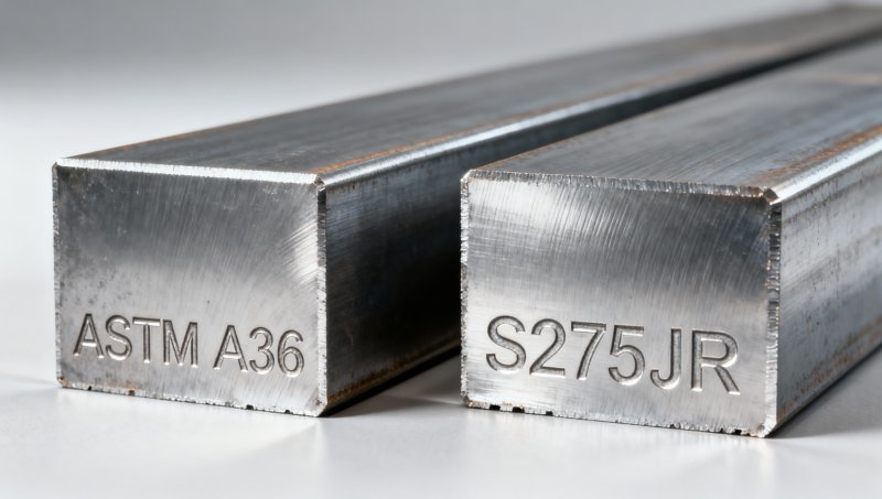 How does ASTM A36 plate compare to S275JR in weldability and post-weld distortion control?