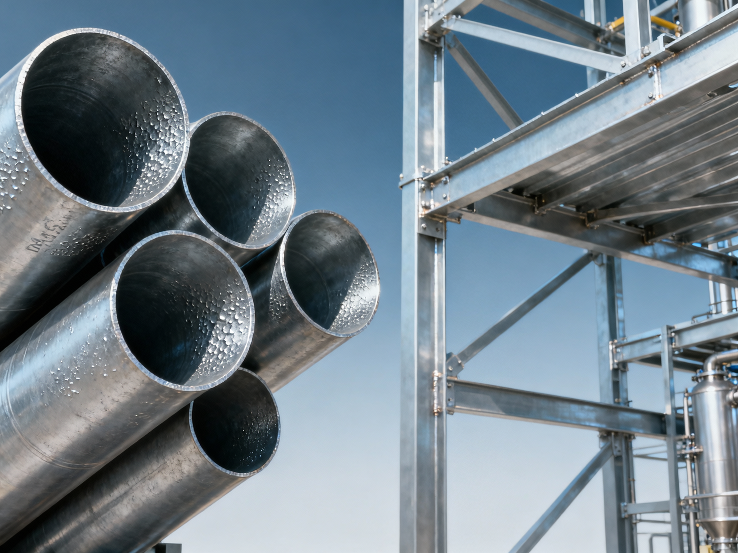 Can ASTM galvanized pipe replace stainless steel in food-grade conveyor supports — and what inspectors check