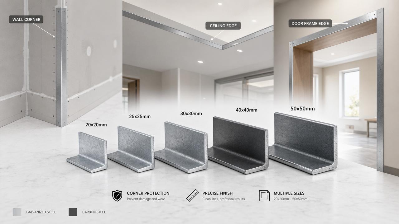 Metal Wall Angle Sizes and Uses in Interior Finishing