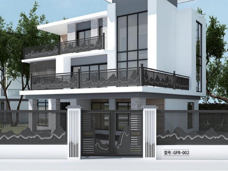 Aluminum Alloy Chinese Style Electric Courtyard Gate