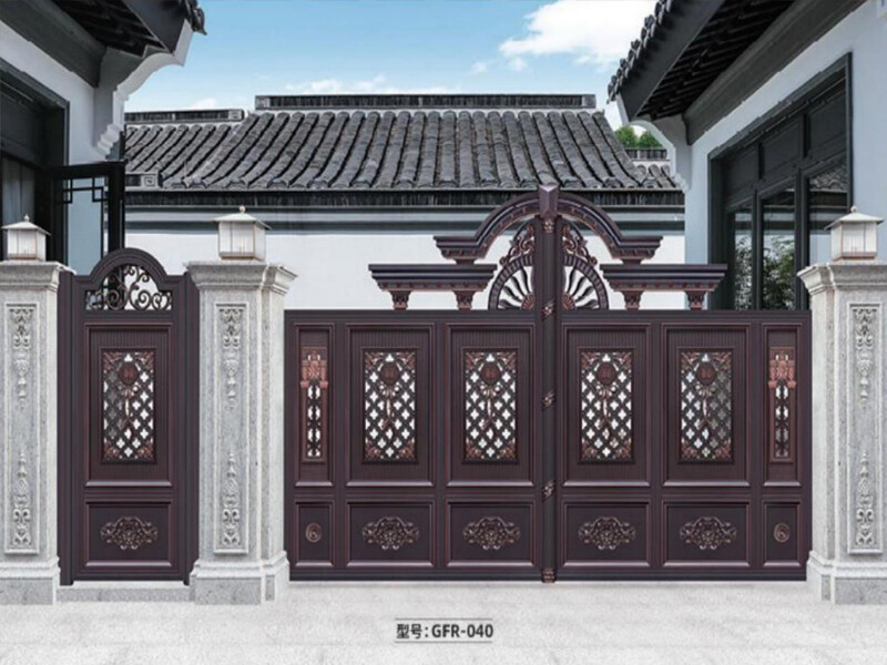 Aluminum Alloy Chinese Style Electric Courtyard Gate