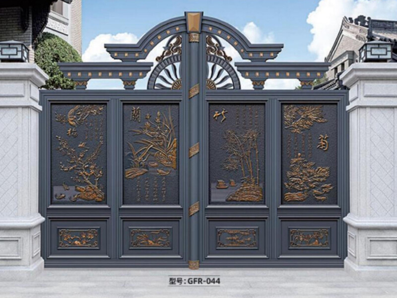Aluminum Alloy Chinese Style Electric Courtyard Gate