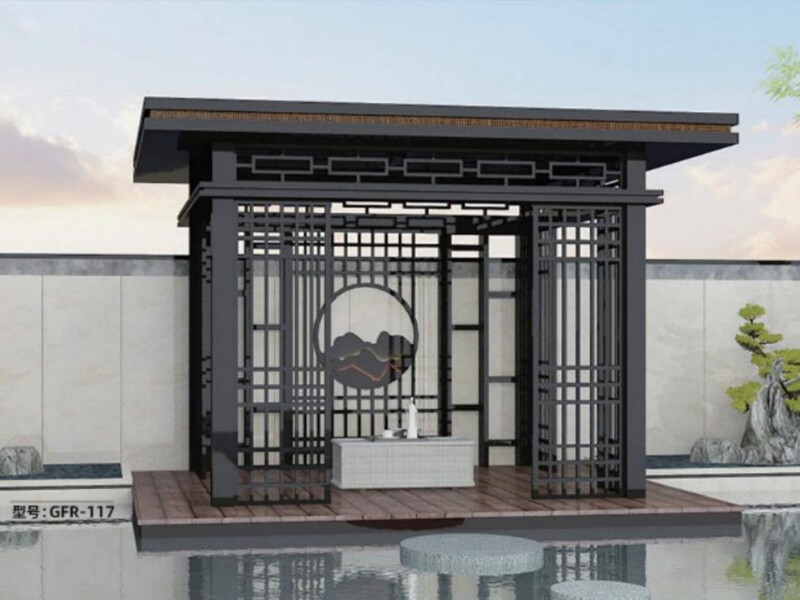 Washington Suburban Garden Aluminum Pergola Adjustable Louver Roof Automatic Ventilation System