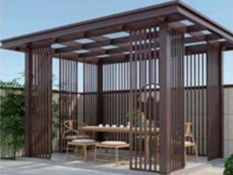 California Beach Villa Aluminum Pergola Waterproof Louver Roof Poolside Outdoor Gazebo