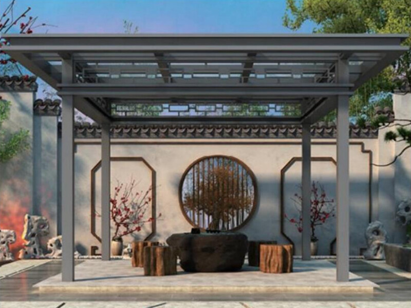 Portland Modern Home Aluminum Pergola Slim Frame Design Privacy Screen Courtyard Decoration