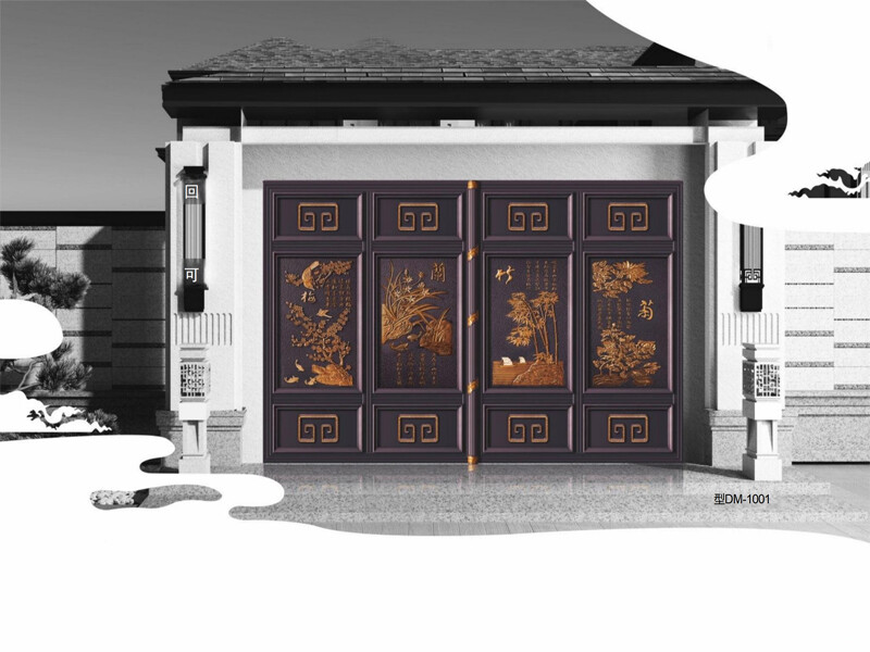 Aluminum Alloy Chinese Style Electric Courtyard Gate