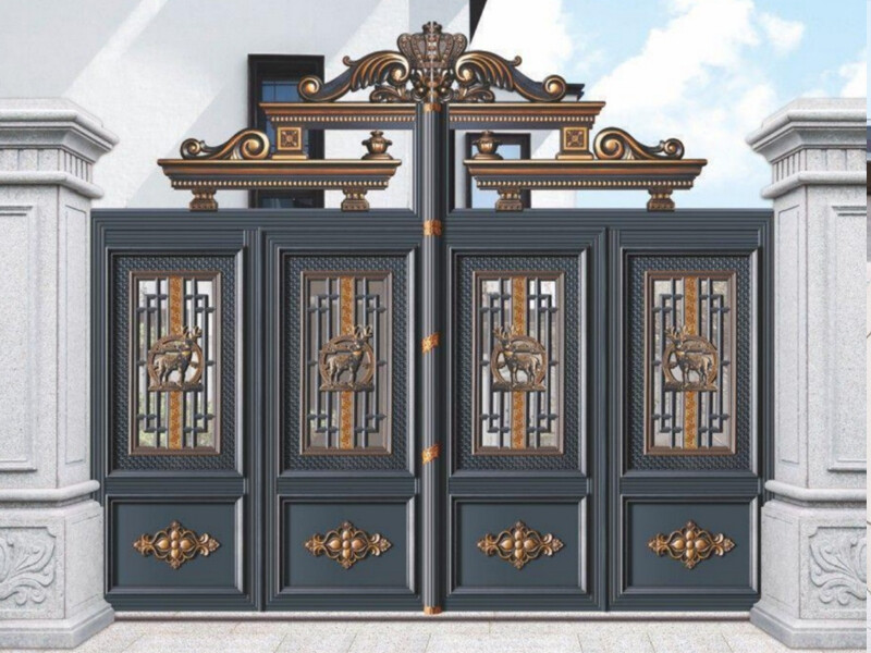 Aluminum Alloy Chinese Style Electric Courtyard Gate