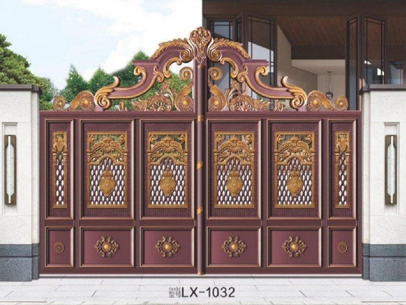 Aluminum Alloy Chinese Style Electric Courtyard Gate