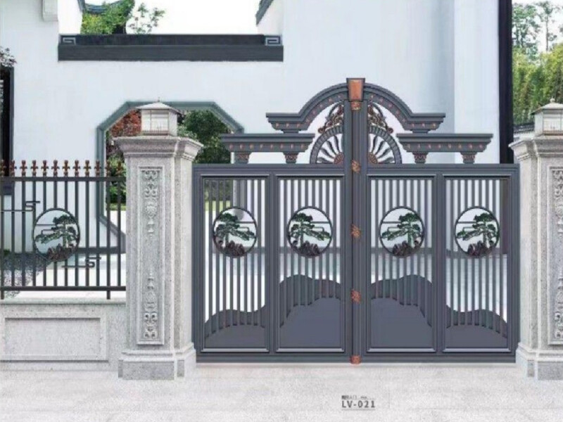 Aluminum Alloy Chinese Style Electric Courtyard Gate