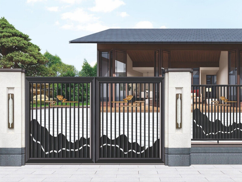 Aluminum Alloy Chinese Style Electric Courtyard Gate