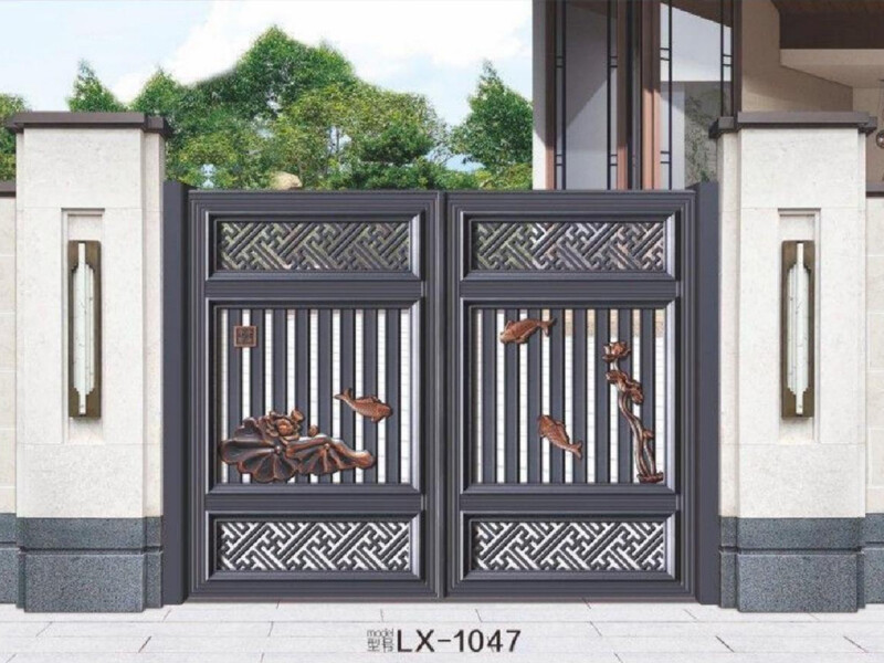 Aluminum Alloy Chinese Style Electric Courtyard Gate