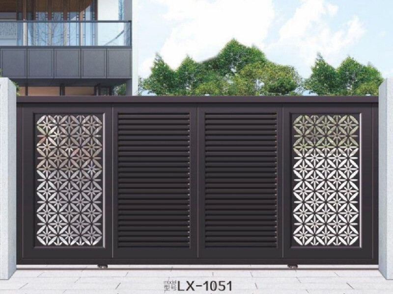 Aluminum Alloy Chinese Style Electric Courtyard Gate