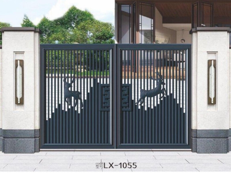 Aluminum Alloy Chinese Style Electric Courtyard Gate