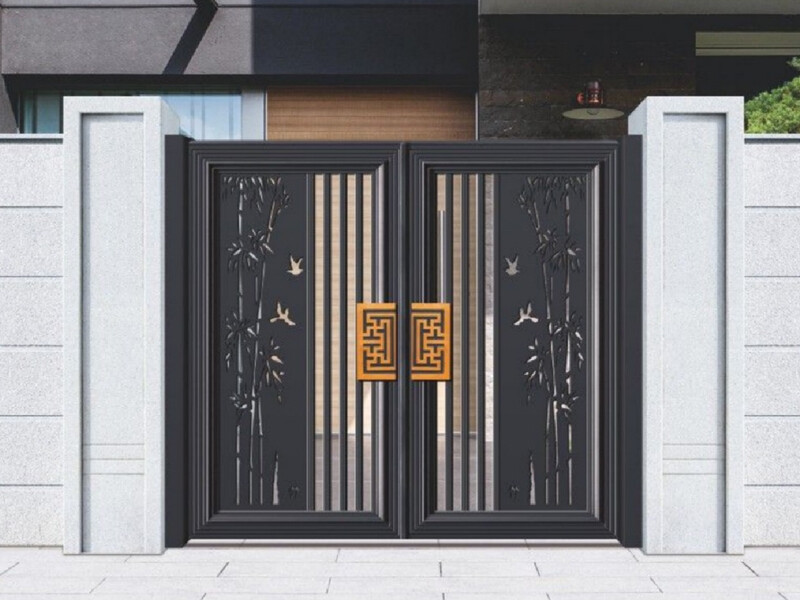 Aluminum Alloy Chinese Style Electric Courtyard Gate