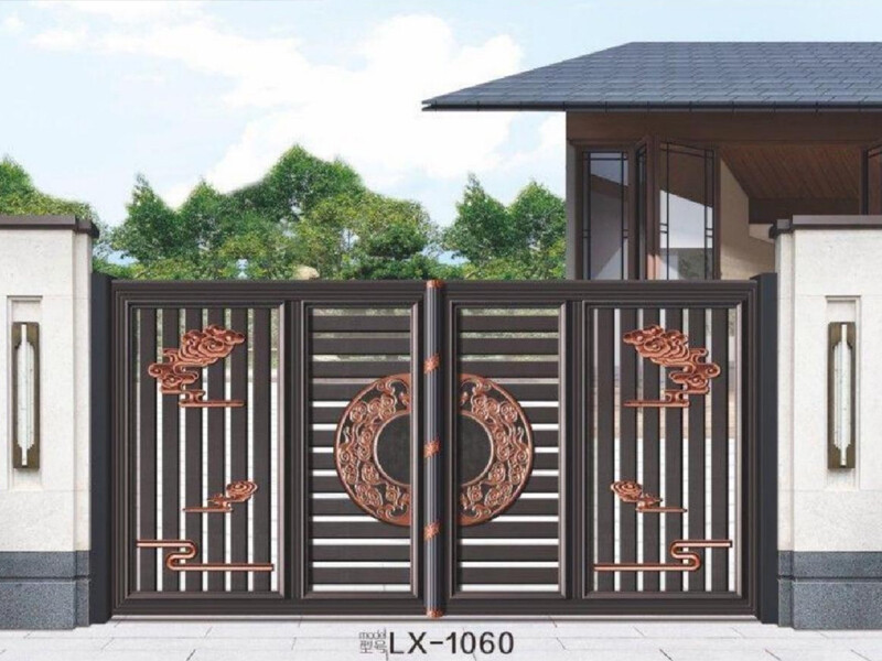 Aluminum Alloy Chinese Style Electric Courtyard Gate