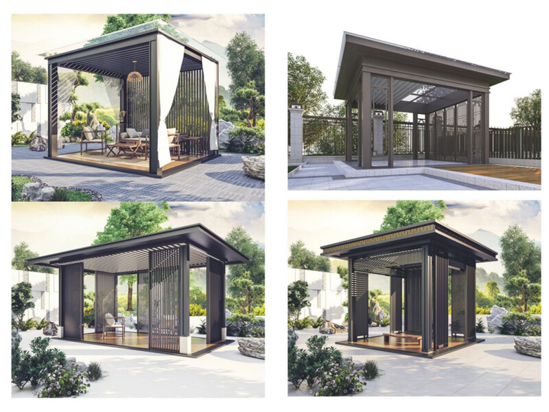 Waterproof Louver Roof System Kits Outdoor Gazebo Garden Bioclimatic Aluminium Pergola
