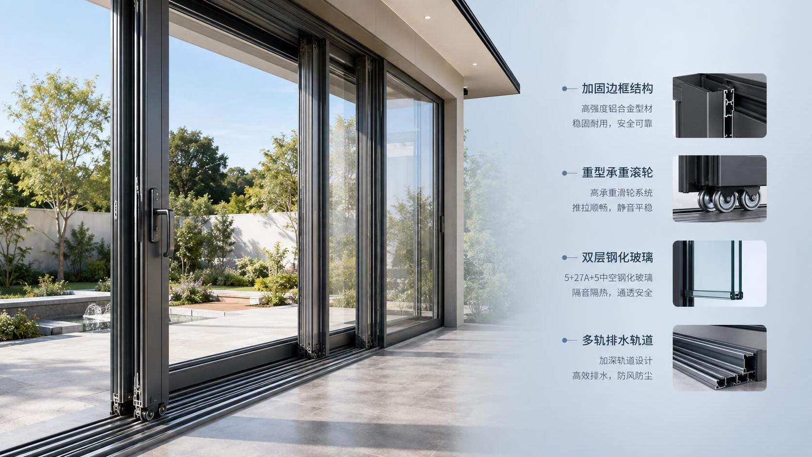 Which aluminum sliding system works best for heavy glass panels?