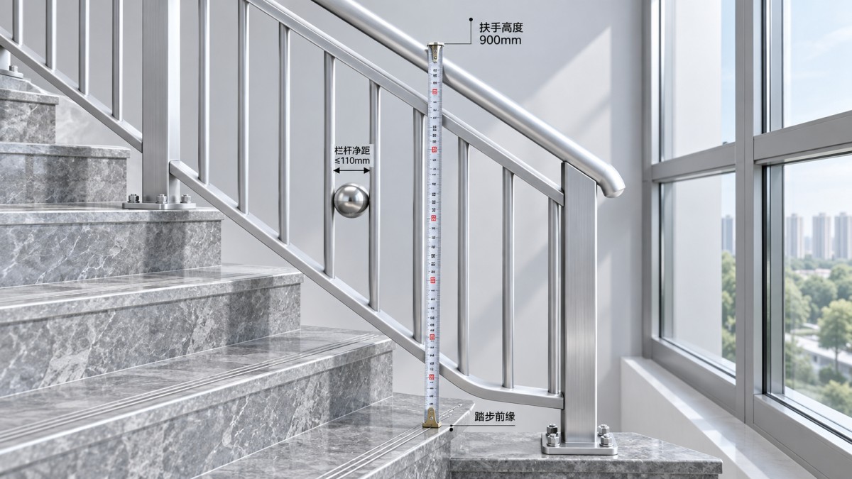 Aluminum Stair Railing Inspection: Height, Openings, and Anchorage