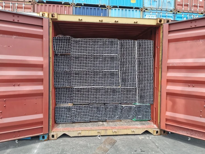 100 tons of galvanized square tubing shipped to South Korea 100 tons of galvanized square tubing shipped to South Korea