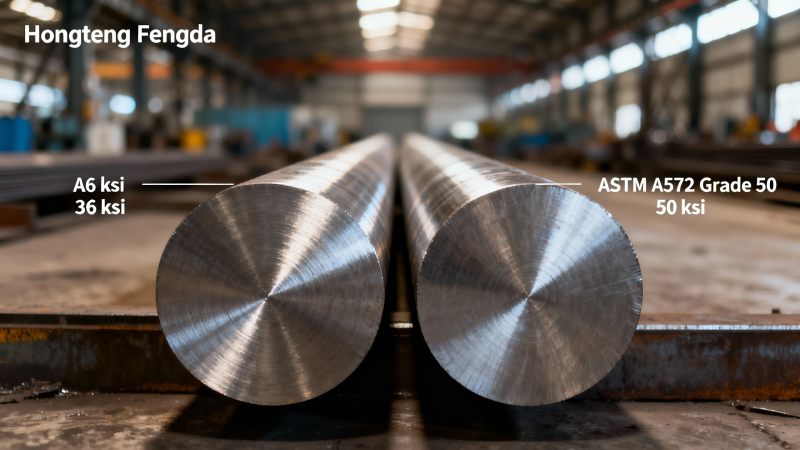 Especificaciones de la barra redonda de acero al carbono A36 frente a ASTM A572 Grado 50: ¿Cuál es mejor para su proyecto estructural?