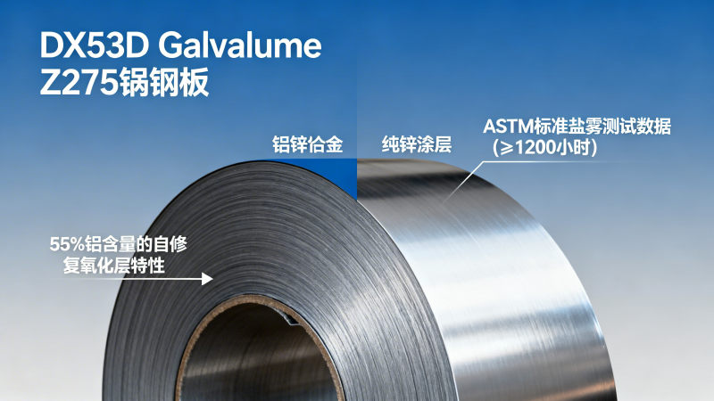 Bobina de acero Galvalume DX53D para proyectos de construcción: datos de resistencia a la corrosión frente al acero galvanizado Z275 — comparación lado a lado