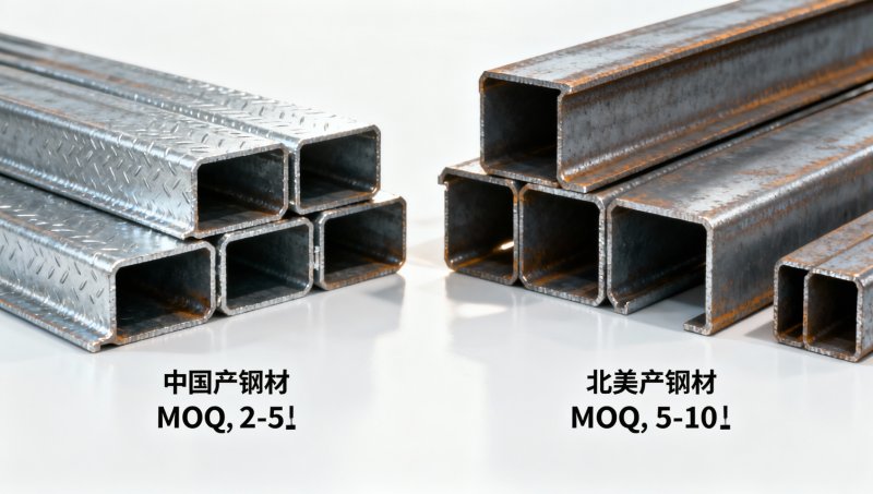 China steel MOQ vs. América del Norte: Comparación lado a lado de 12 categorías de productos