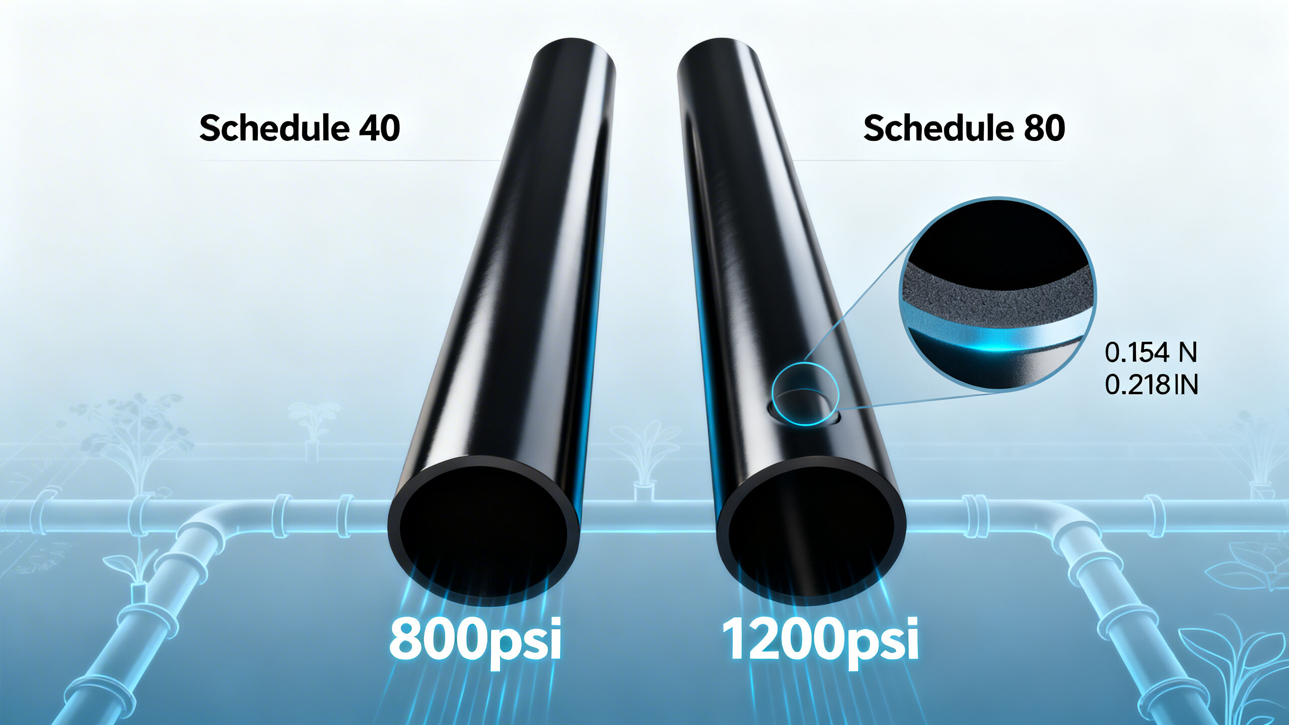 Tubo de plomería de acero negro: Cuándo usar Schedule 40 vs Schedule 80 en sistemas de irrigación de alta presión