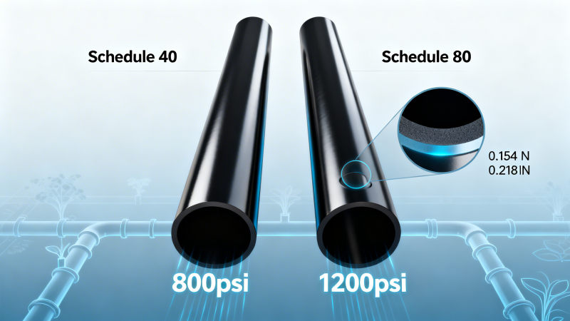 Tubo de plomería de acero negro: Cuándo usar Schedule 40 vs Schedule 80 en sistemas de irrigación de alta presión