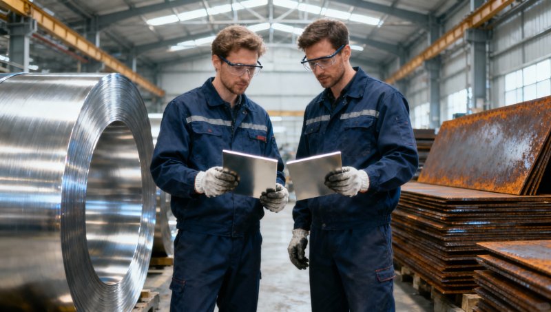 ¿Cuánto varía el precio por kg de la lámina de acero inoxidable 304 entre los grados laminados en frío y laminados en caliente?