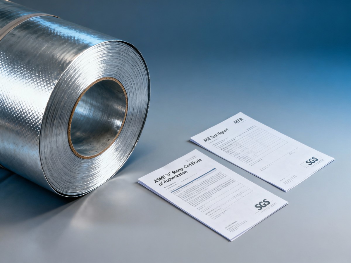 ¿Qué documentos de certificación necesitan los compradores al adquirir láminas de acero Z150 para cumplir con el código ASME?