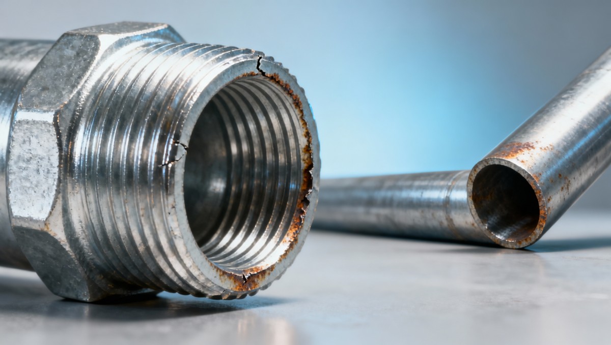 Galvanized plumbing pipe joints often leak after 7–10 years — is thread sealant the real culprit? Las juntas de tuberías galvanizadas suelen tener fugas después de 7-10 años. ¿Es el sellador de rosca el verdadero culpable?