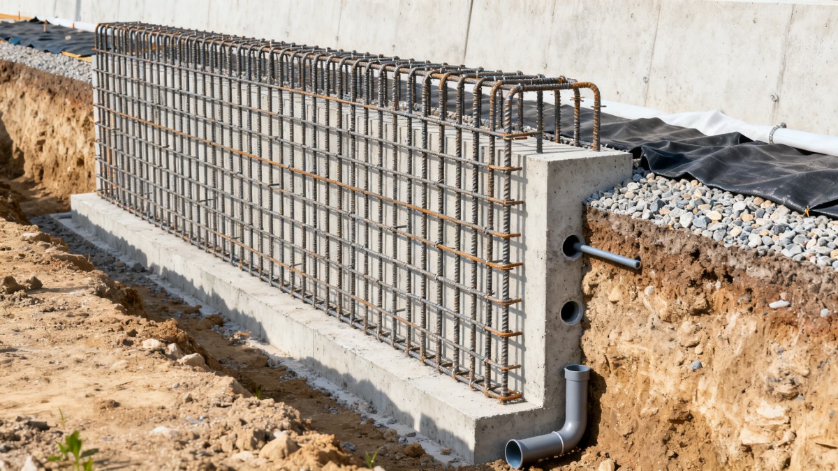 Varilla corrugada para muros de contención: fundamentos de estabilidad y drenaje