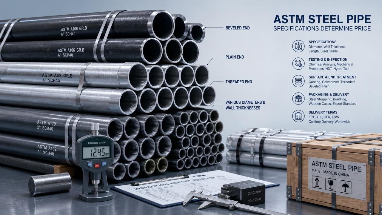 Precios de tuberías de acero ASTM: especificaciones que cambian la cotización final