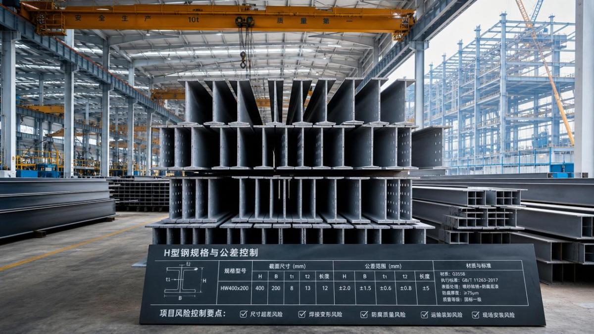 Especificaciones de vigas de acero industrial que afectan el riesgo del proyecto