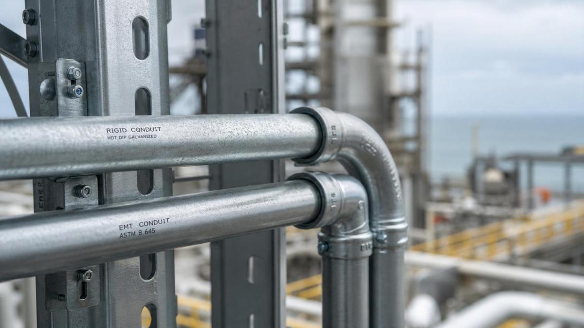 Conduit eléctrico galvanizado vs EMT: ¿Cuál se adapta a las áreas húmedas y corrosivas?