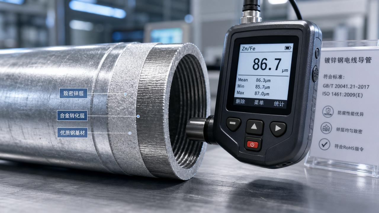 Acabado galvanizado de conducto eléctrico explicado: Por qué importa el espesor de la capa de zinc
