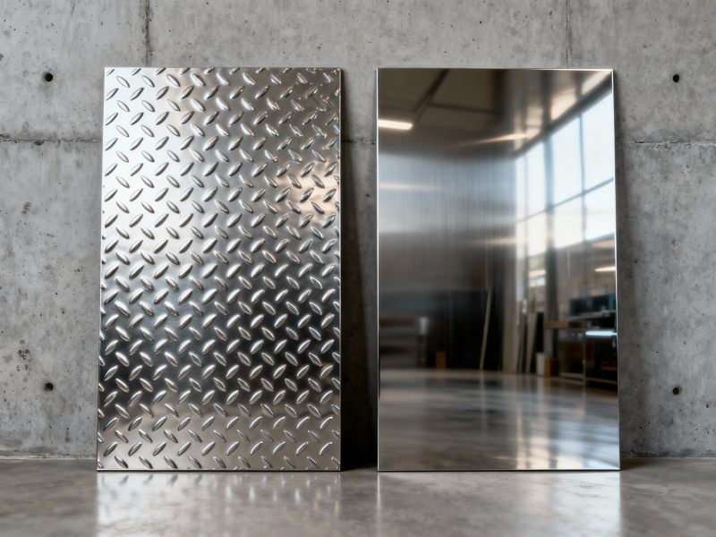 Choosing Between Stainless Steel Embossed Plate and Mirror Stainless Sheet for Commercial Decor Projects Escolhendo Entre Placa de Aço Inoxidável Relevada e Chapa Espelhada de Aço Inoxidável para Projetos de Decoração Comercial