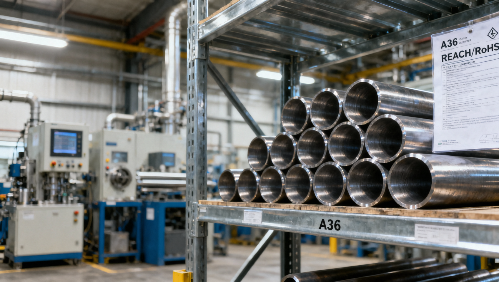O seu fornecedor de barras redondas de aço carbono A36 na China é auditado para conformidade de exportação (REACH, RoHS, precisão do código HS alfandegário)?