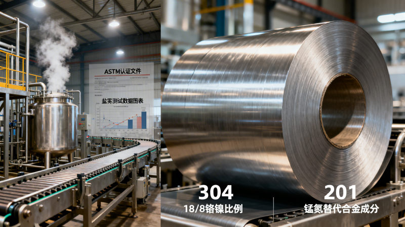 201 vs 304 Stainless Steel Cost for Food Industry: Corrosion Resistance vs Budget Trade-offs Custo do Aço Inoxidável 201 vs 304 para a Indústria Alimentícia: Resistência à Corrosão vs Compensações Orçamentárias