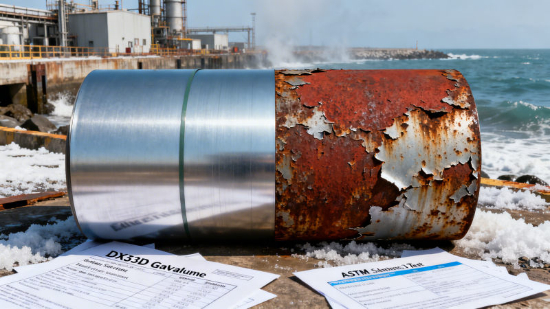 Por que as bobinas DX53D Galvalume têm um desempenho inferior em infraestruturas costeiras? Três riscos de incompatibilidade de materiais revelados