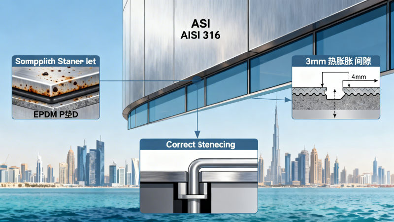 Stainless flat sheet for architectural use: 3 installation errors that void warranty — gasket compatibility, thermal expansion gaps, grounding Chapa plana inoxidável para uso arquitetônico: 3 erros de instalação que invalidam a garantia — compatibilidade da junta, espaços de expansão térmica, aterramento
