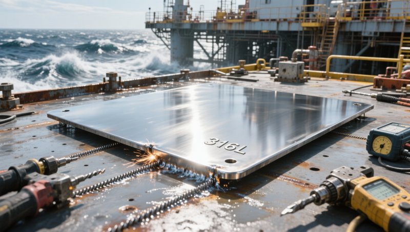 How marine architects specify stainless flat plate for offshore platforms — corrosion resistance vs Como os arquitetos navais especificam chapas planas de aço inoxidável para plataformas offshore — compensações entre resistência à corrosão e soldabilidade