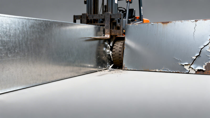 Which metal channel for warehouse shelving resists pallet jack impacts better: galvanized vs Qual canal de metal para prateleiras de armazém resiste melhor aos impactos de paleteiras: galvanizado vs. pré-pintado?