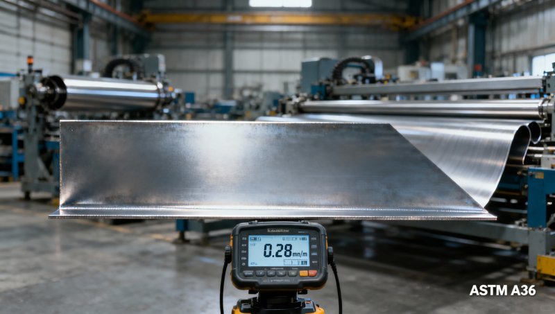 Por que a chapa de aço angular para fabricação requer controle de planicidade certificado pela usina abaixo de 0,3 mm/m