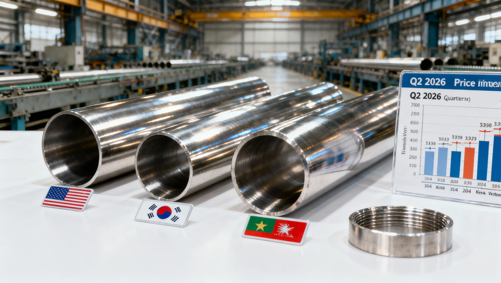 Quais fatores realmente impulsionam a comparação de preços de tubos de aço inoxidável 304 entre fornecedores dos EUA, Coreia do Sul e Vietnã no 2º trimestre de 2026?