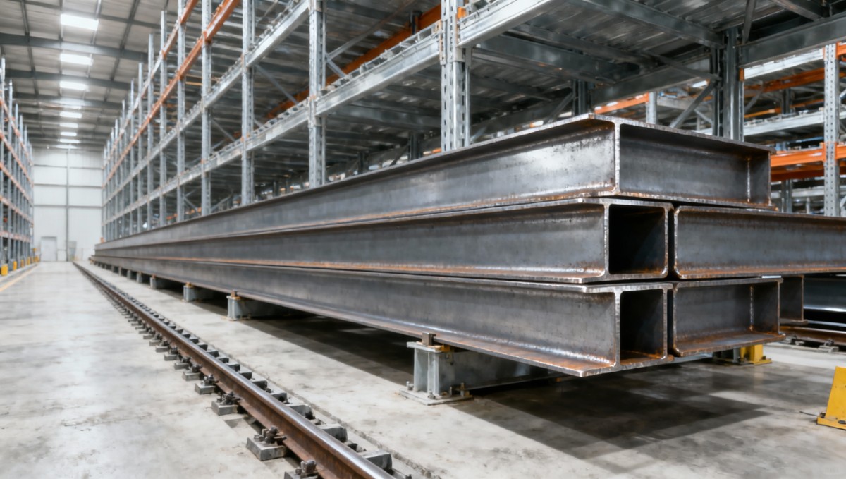 Viga I laminada a quente para estantes de armazém: Por que a espessura da alma de 20mm é ideal para vãos de 12m em sistemas ASRS