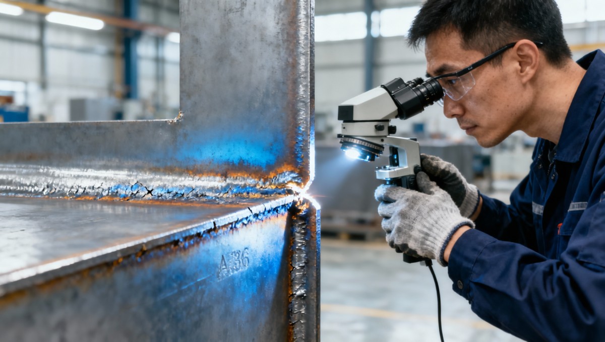 Steel plate galvanized post-fabrication often develops micro-cracks near weld zones A chapa de aço galvanizada pós-fabricação frequentemente desenvolve microfissuras próximas às zonas de solda